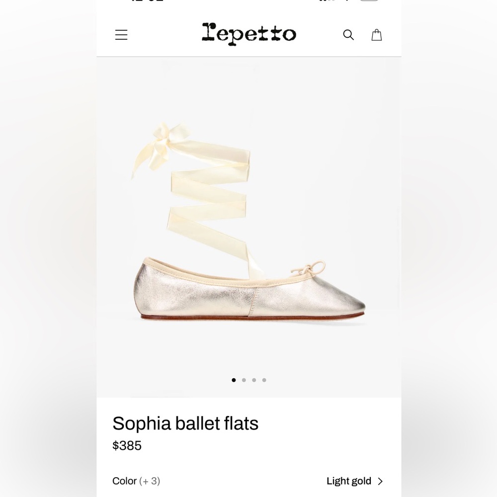 Repetto Sophia Gold lace up ballet flats